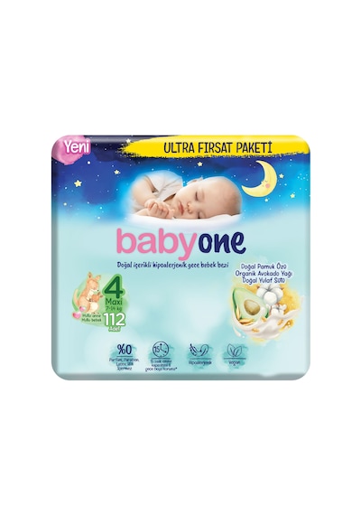 Babyone Gece Bebek Bezi 4 Numara Maxi Ultra Fırsat Paketi 112 Adet