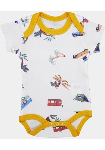 Tiffany Baby & Kids Tiffany Baby Caravan Theme Yarım Kol Bebek Body 12008 Ekru