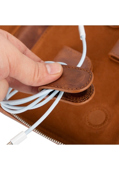 Bloominbag Arcadia Sandy Tan Premium Deri Teknoloji Kablo & Aksesuar Düzenleyici Taba