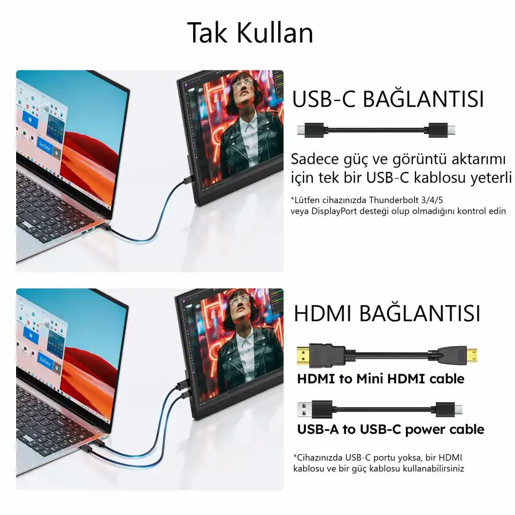 Lineon 15.6" Full Hd 1080p Ips Portable Taşınabilir Monitör