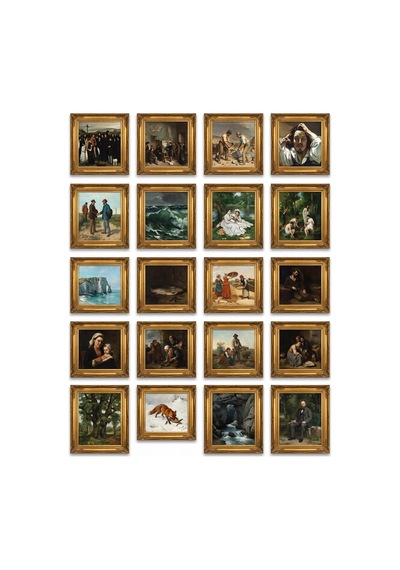 Gustave Courbet Tabloları 16'lı Sticker Seti Laptop Defter Ajanda Etiket Çok Renkli