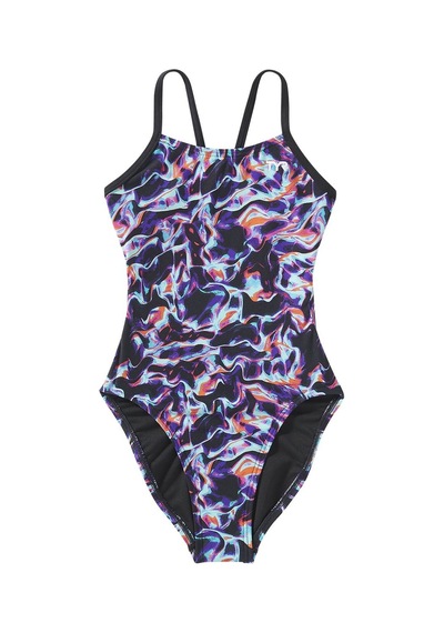 Tyr Durafast Elite Kız Çocuk Cutoutfit Yüzücü Mayo - Energia Mor