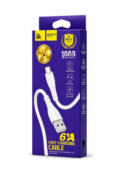 Bezos Mi Turbo 6a Hızlı Şarj Type-c Kablo 100cm Premium Kalite C05 Ob Standart