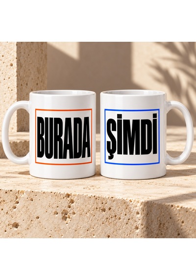 Mmb-trade Burada Ve Şimdi 2'li Porselen Kupa Seti - Model 702 Mmbz