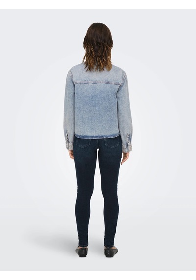 Name It Only Onlcassie Ls Ovs Kadın Denim Gömlek 15329891 Mavi