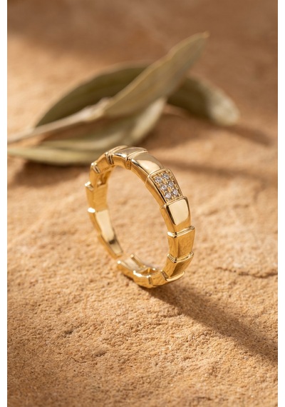 Gold Renk Yılan Model Zirkon Taşlı Kadın Yüzük Renkli 86311287