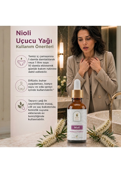 %100 Saf Nioli Uçucu Yağı 10 Ml - Niaouli Essential Oil Melaleuca Viridiflora Nioli