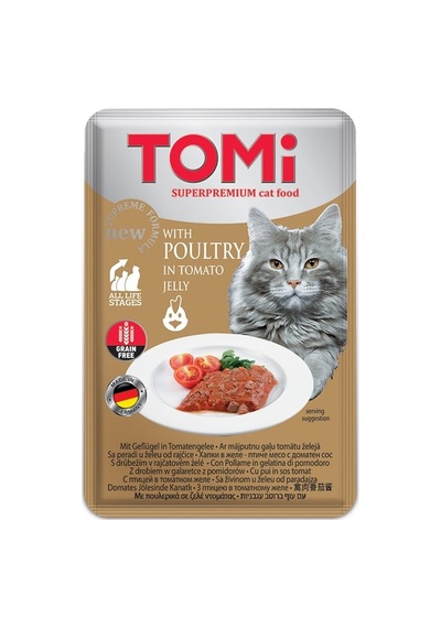 Tomi - 115 - Kedi Kümes Hayvanı Ve Domates Tahılsız Pouch Mama - Csmo-tex - 100gr Pate
