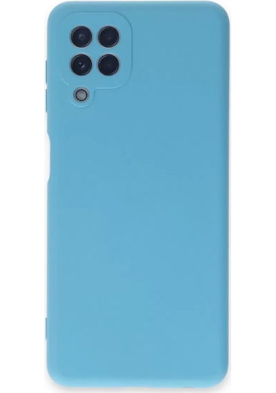 Newface Samsung Galaxy A22 Kılıf Nano İçi Kadife Silikon - Mavi