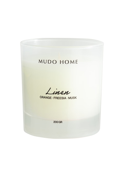Mudo Home Dreamy Whıte Lınen Mum 200gr Beyaz