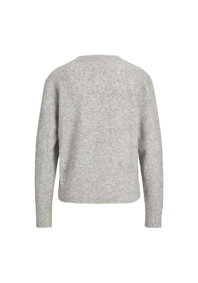 Jack & Jones Kadin Bisiklet Yaka Triko Kazak - Elba - 12301111 Light Grey Melange Jack & Jones Kadin Bisiklet Yaka Triko Kazak - Elba - 12301111 Light Grey Melange