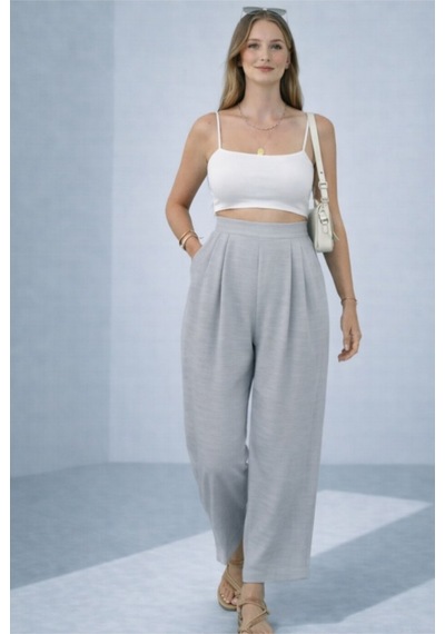 Süreyyafasion Ayrobin Kumaş, Pantolon Gri Gri