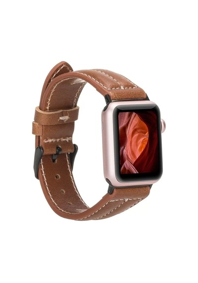 Apple Watch Uyumlu Deri Kordon 42-44-45mm Nm3-as2 Taba Diğer