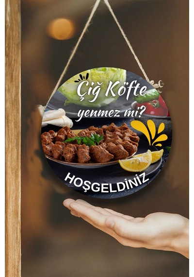 Çiğ Köfte Salonu Için Duvar, Kapı, Tek Taraflı Askılı Pano Karşılama Tabelası, Restoran Süs Tablo
