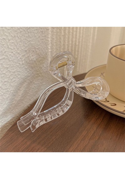 Kadın Şeffaf Büyük Boy Fiyonk Parlak Kırılmaz Toka 11cm Çok Renkli