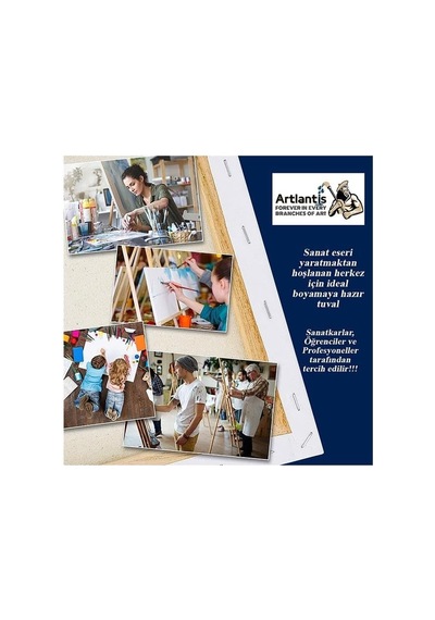 Artlantis Akrilik Boya Hobi Boyama Seti 1 Paket 25x35 Cm Tuval 12 Li Akrilik Boya Tüp Resim Paleti Fırça Seti 6 Lı