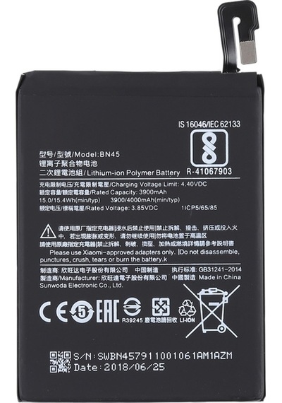 Cbtx Xiaomi Redmi Not 5 Li-polimer Pil İçin 3900mah Bn45