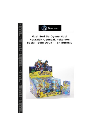 Özel Seri Su Oyunu Hobi Nostaljik Oyuncak Pokemon Baskılı Sulu Oyun - Tek Butonlu