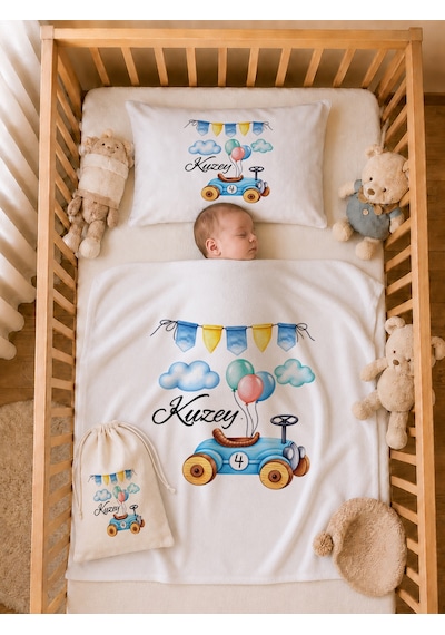 Pia Baby İsme Özel Hastane Çıkışı %100 Pamuk Erkek Bebek Organik Baskılı Tulum Set Keseli Hediyelik 2071tybk0x Krem