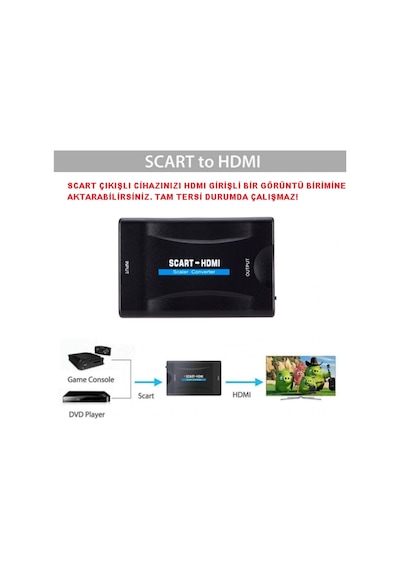 Scart To Hdmı Av Çevirici Dönüştürücü Adaptor Skart Tv Tüplü