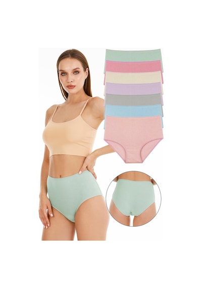 Sensu Kadın Fitilli Yüksek Bel 7'li Külot Set - Kts3080 Model-5 Model5