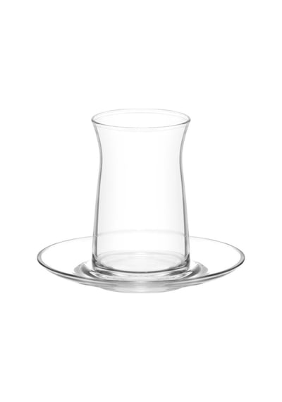 Lav Vera Cam Çay Seti 6 Kişilik 180 ml (6 Çay Bardağı, 6 Çay Tabağı)