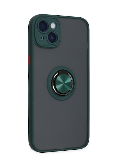 Apple iPhone Uyumlu 14 Kılıf Montreal Yüzüklü Silikon Kapak - Yeşil Bzsxx00 1