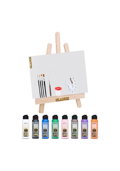 Mini Şövale Artdeco 140 Ml Gold Multi Surface Akrilik Boya Seti 8'li Profesyonel Başlangıç Seti