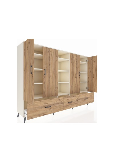 Hyperion Dolap 12 Raflı 3 Çekmeceli 4 Kapaklı 220x44x163 Aytaşı-ç Aytaşı-çam