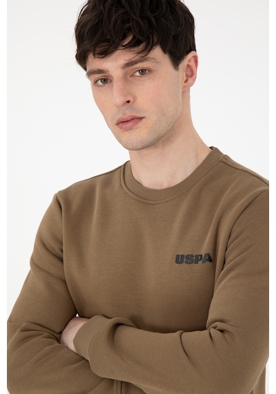 U.S. Polo Assn. Erkek Regular Fit Bisiklet Yaka Haki Sweatshirt 50292362-VR027