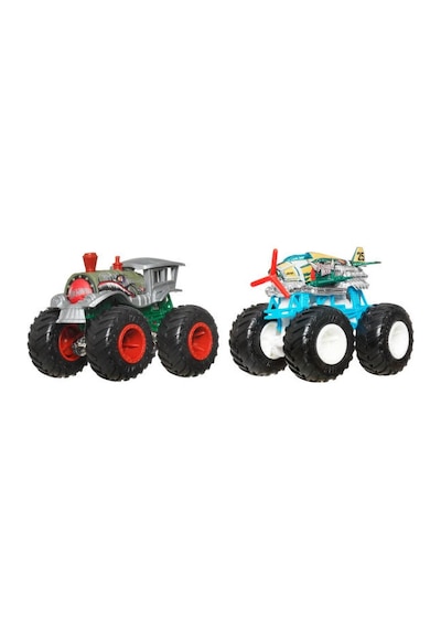 Hot Wheels Monster Trucks Güçlü İkili 1:64 Arabalar Loco Punk & A Çok Renkli
