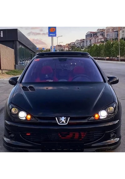 Sts Oto Aksesuar Peugeot 206 1998-2012 Uyumlu Batman Yarasa Ayna Kapağı Piano Black Abs Plastik (01)