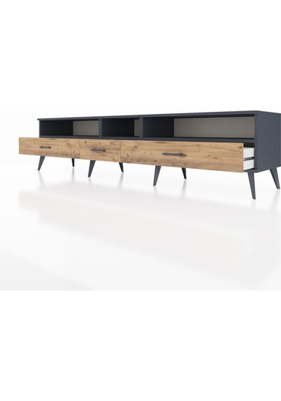 Hyperion Tv Ünitesi 3 Raflı 3 Çekmeceli 220x44x51 Antrasit-antrasit/çam Antrasıt/atlas Çam - Antrasıt Hyperion Tv Ünitesi 3 Raflı 3 Çekmeceli 220x44x51 Antrasit-antrasit/çam Antrasıt/atlas Çam - Antrasıt