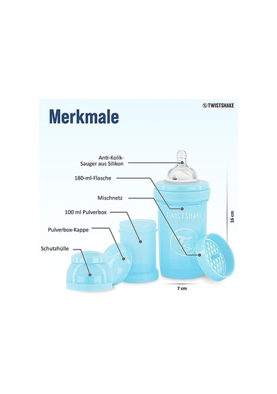 Anti-kolik Bebek Biberonu Mavi 0+ Ay 180 Ml Çok Renkli