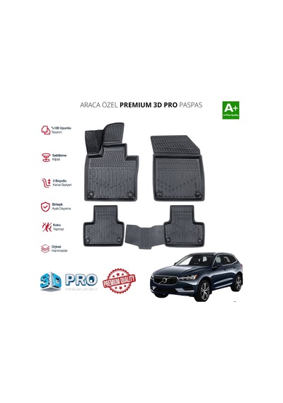 Volvo Xc60 Araca Özel 3d Paspas 2017 2018 2019 2020 2021 2022 2024