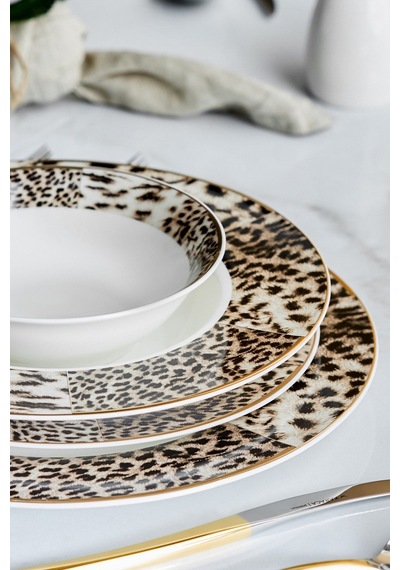 Karaca  Elegance Bone Leona 56 Parça 12 Kişilik Yemek Takımı Gold