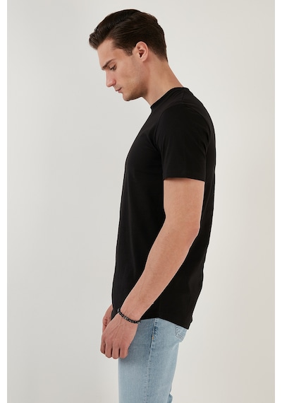 Buratti % 100 Pamuk Regular Fit Bisiklet Yaka T Shirt Erkek T Shirt 5902511 Siyah