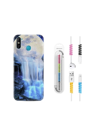 Infinix Smart 4 Kılıf Kablo Koruyuculu Blue Moon 1308