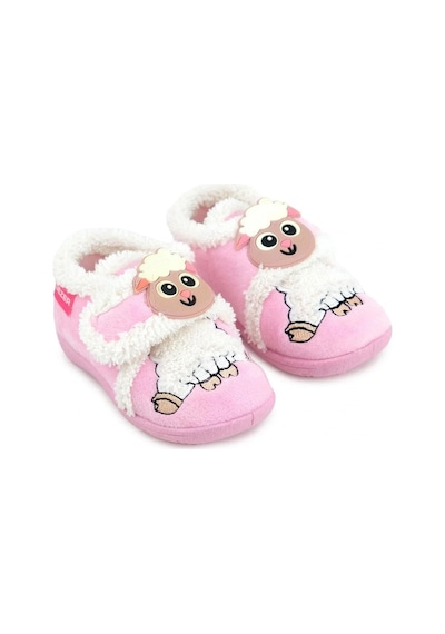 Gezer Kuzu Figürlü Kışlık Yumuşacık Ev Pandufu Pembe Pembe