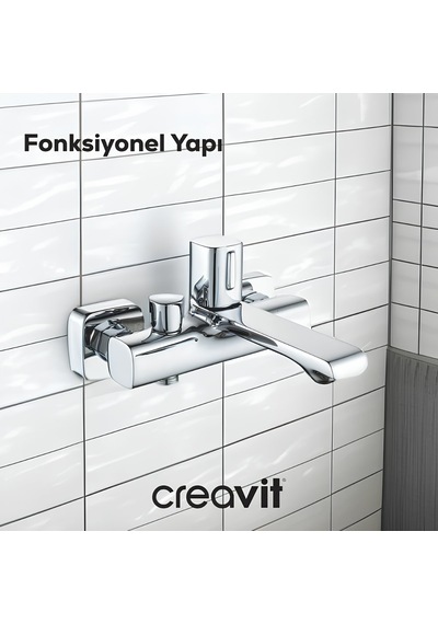 Creavit Alfa Lavabo Banyo Eviye Bataryası 3'lü Set AL1500-AL2500-AL8500 Krom