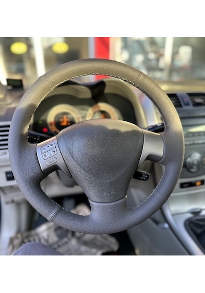 Toyota Corolla 2008-2009 Araca Uyumlu Direksiyon Kılıfı Orta Göb Siyah
