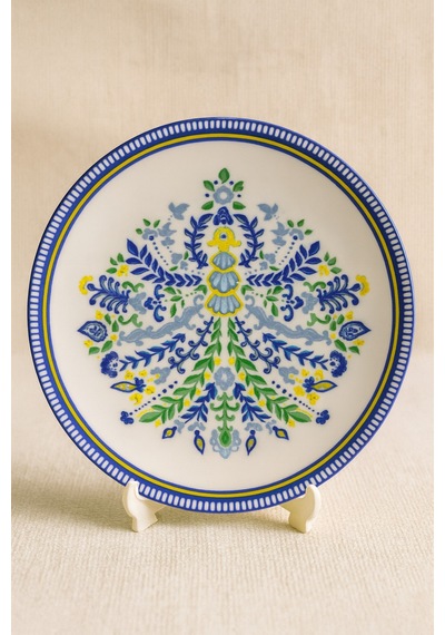 Grandora Renkli Desenli 6'lı Pasta Servis Tabağı 20 Cm - Şık Çiçekli Pasta Ve Tatlı Tabağı Seti Çok Renkli