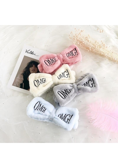 Fiyonklu Omg Saç Bandı Mercan Peluş Saç Bandı Fuşya