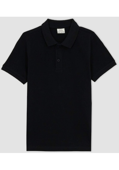 Defacto K1689a6 Erkek Çocuk Polo Yaka T-shirt K1689A6-R4306 Siyah