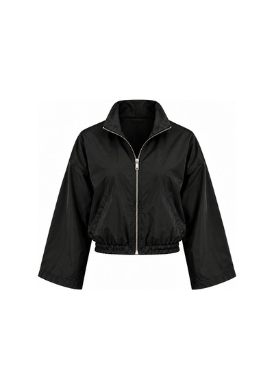 Laluvia Siyah Bomber Saten Ceket - 2y9663 - 51229