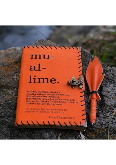 Öğretmene Muallime Deri Defter