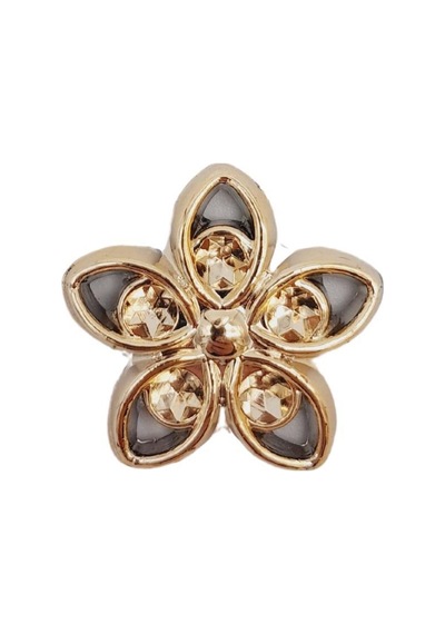 Angel Çanta Aksesuar Plastik Çiçek Model Süs Light Gold Renk