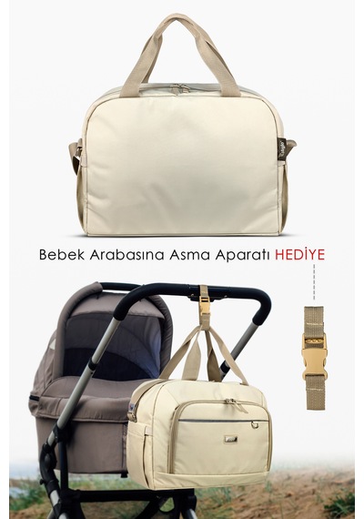 Stylo Urban X Pro Anne Bebek Bakım Kadın Çantası ve Yeni Doğan Çantası Bej