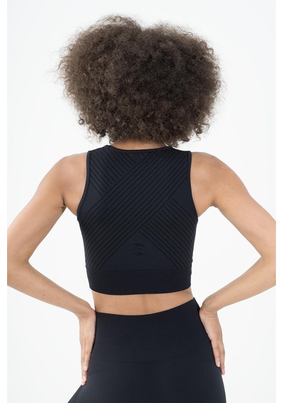 Maraton Active Slimfit Kadın Kapalı Yaka Kolsuz Koşu Siyah Bra 813094-siyah Siyah