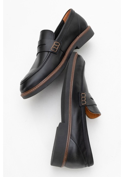 Dericlub Erkek Gerçek Deri Klasik Loafer Fr 242025 Siyah